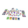 Contneido juego de mesa La Morada Maldita, juego de gemas, recolección deducción y rapidez, juego familiar