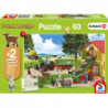 Puzzle Mundo Granja 60 piezas + 2 figuras Schleich