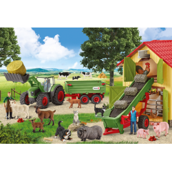 Componentes Puzzle Mundo Granja 60 piezas + 2 figuras Schleich