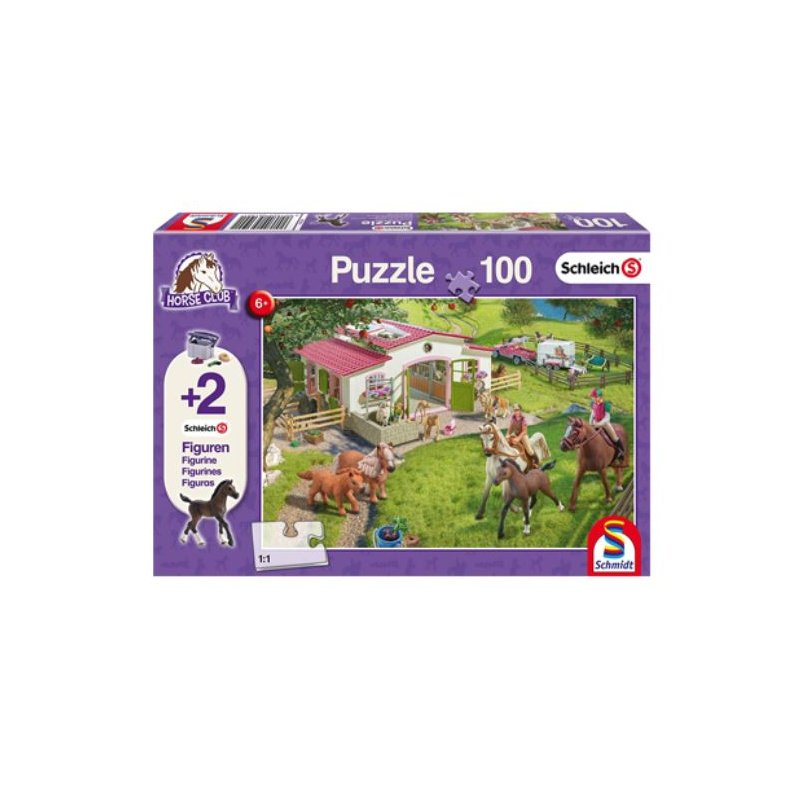 Puzzle 100 Piezas - Horse Club + 2 Figuras Schleich