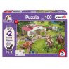Puzzle 100 Piezas - Horse Club + 2 Figuras Schleich