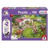 Puzzle 100 Piezas - Horse Club + 2 Figuras Schleich