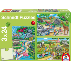 Puzzle 3 x 24 - Zoologico