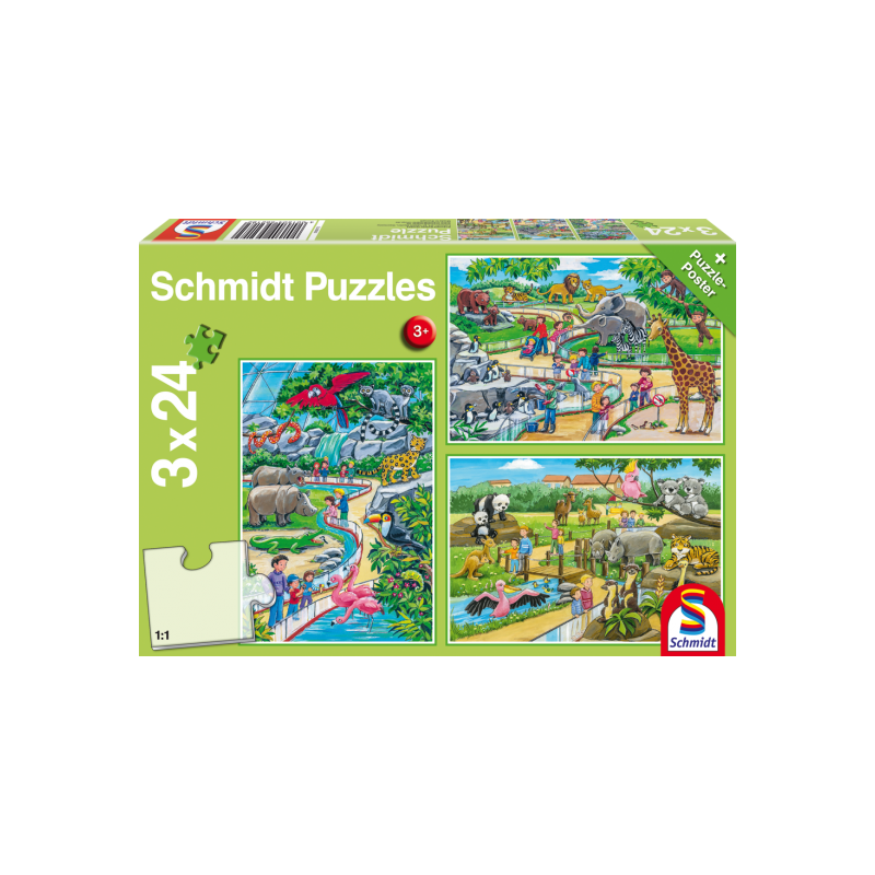 Puzzle 3 x 24 - Zoologico