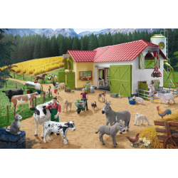 Componentes Puzzle 40 Piezas - Mundo Granja  + 2 Figuras Schleich - Farm World