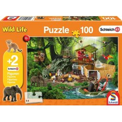Puzzle 100 Piezas - Vida Salvaje + 2 Figuras Schleich