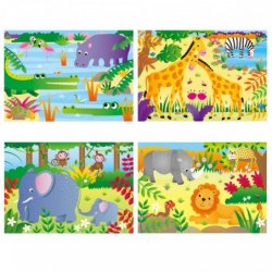 Componentes Set 4 Puzzles Jungla -Jungle