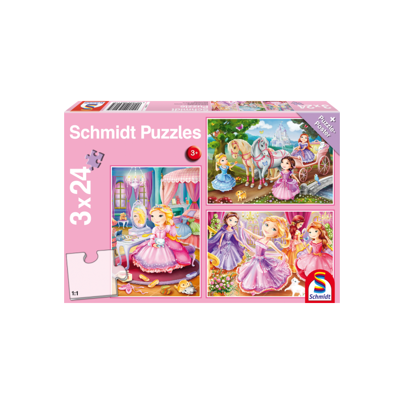 Puzzle 3 x 24 - Princesas