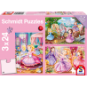 Puzzle 3 x 24 - Princesas