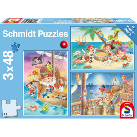 Puzzle 3 x 48 - Piratas