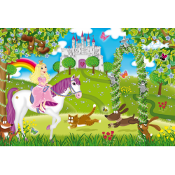 Componemtes Puzzle 3 x 48 - Princesas en el jardín