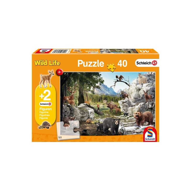 Puzzle Vida Silvestre 40 Piezas + 2 Figuras Schleich