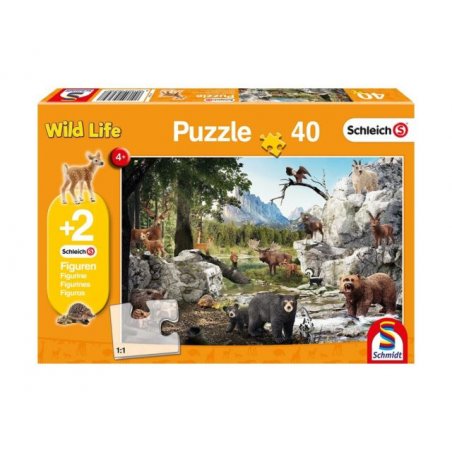 Puzzle Vida Silvestre 40 Piezas + 2 Figuras Schleich