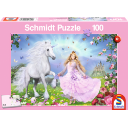 Puzzle 100 Piezas - Princesa y Unicornio