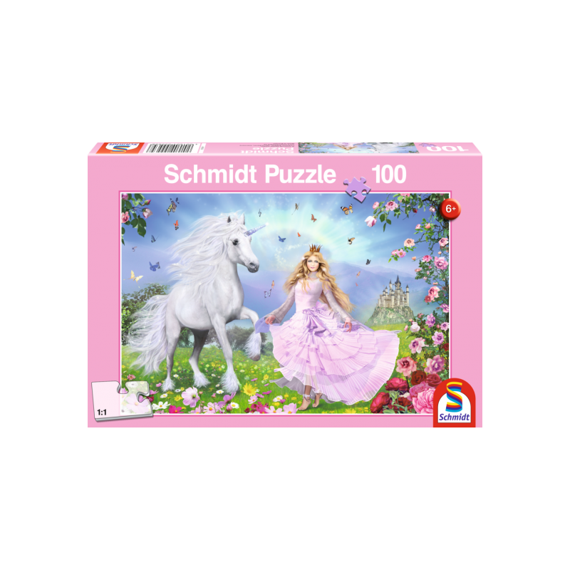 Puzzle 100 Piezas - Princesa y Unicornio