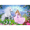 Componentes Puzzle 100 Piezas - Princesa y Unicornio