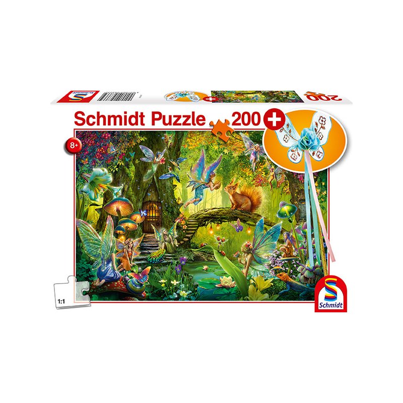 Puzzle Hadas en el Bosque 200 Piezas + Varita Mágica