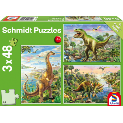 Puzzle 3 x 48 - Dinosaurios