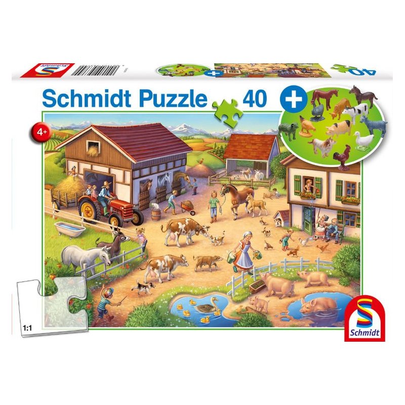 Puzzle 40 Piezas + 12 Figuras - Granja