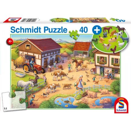 Puzzle 40 Piezas + 12 Figuras - Granja