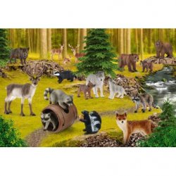 Puzzle 150 Piezas + 1 Figura Schlaich - Vida Salvaje Mapaches