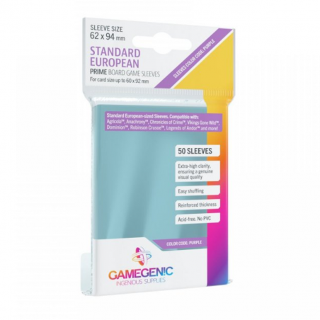 Fundas para cartas GG: PRIME BG Sleeves - Standard European (62 x 94 mm)