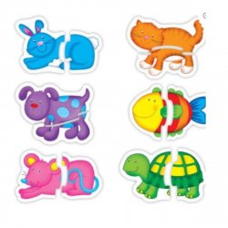 Componentes Juego de mesa Set Puzzles 2 Piezas Mascotas