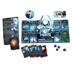 Componentes Juego de Mesa Dice Throne Bárbaro vs Elfa lunar