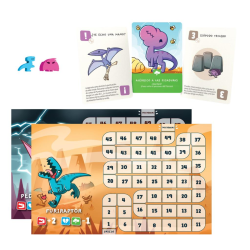 Componentes juego de mesa Expansión  Happy Little Dinosaurs para 5-6 Dinosaurios