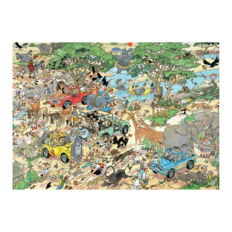 Puzzle Adultos  Jan Van Haasteren – Safari & Storm 2×1000 Piezas, puzzle comics