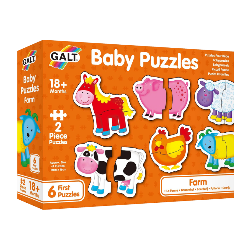 Puzzles para bebes, Puzzles infantiles, Set Puzzles 2 Piezas Granja