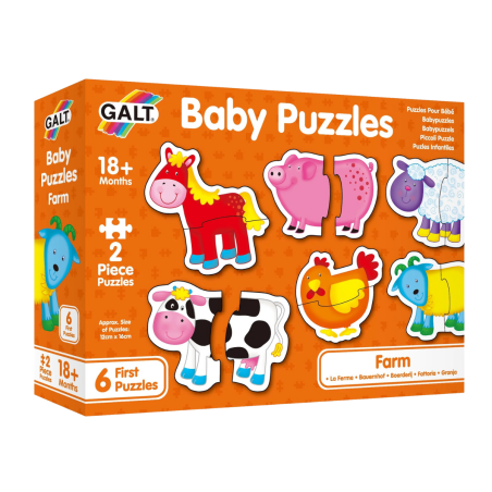 Puzzles para bebes, Puzzles infantiles, Set Puzzles 2 Piezas Granja