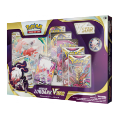 Juego de cartas Pokémon Colección Premium Zoroark de Hisui V-ASTRO Español. Hisuian Zoroark VSTAR Premium Collection