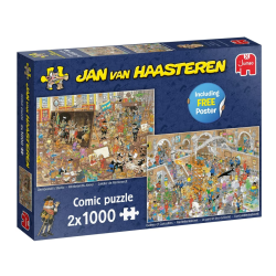 Puzzle Jan Van Haasteren – Rembrandt's Studio/Gallery Of Curiosities 2×1000 Piezas