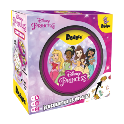 Caja Dobble Disney Princess de Asmodee, uno de los mejores juegos de mesa para niños ideal un regalo de cumpleaños