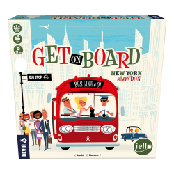 Caja Juego de mesa Get On Board: New York & London de Devir, entretención viajando por Londres o Nueva York