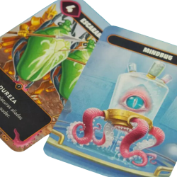 Carta de ardilla tigre del juego de mesa MindBug y contador de vidas