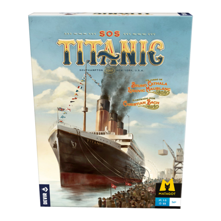 Caja uego de mesa SOS Titanic un juego de cartas para jugar en solitario o jugar en familia