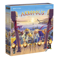 Caja juego de mesa Akropolis uno de esos juegos de mesa familiares ambientado en Grecia