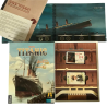 Contenido caja de juego de mesa SOS Titanic. Tablero, instrucciones o reglamento y cartas.