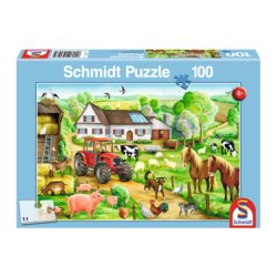 Puzzle 100 Piezas - Granja Feliz, puzzle infantil o rompecabezas Schmidt Fröhlicher Bauernhof