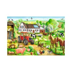 Puzzle 100 Piezas Granja Feliz schmidt, puzzle infantil o rompecabezas  para niños 6 años con tractor, caballos