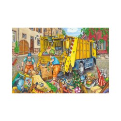 Puzzle 3 x 24 - Camión De Basura, Grúa y Barredora