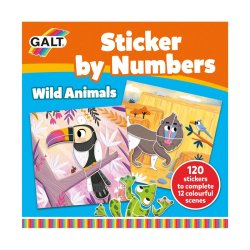 Libro de Manualidades para niños de 4 años pegar stickers por numero marca Galt - Sticker by Numbers