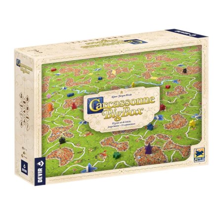 Entretención con juego de mesa Carcassonne Big Box de Devir, juego de estrategia