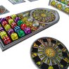 Tableros de vitrales, Dados y vitrales redondos de colores de juego de mesa Sagrada Expansión 5-6 Jugadores de Devir.