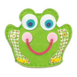 Rana terminada de actividad para niños de 6 años Coser Una Rana - Sew A Frog de marca Galt que ayuda a la motricidad fina