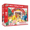 Caja del Puzzle Who's Hiding? Farmyard Fun de Galt. Un rompecabezas para niños de 2 años con ventanas que los sorprenderán