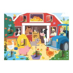 Puzzle Who's Hiding? Farmyard Fun de Galt un rompecabezas de 20 piezas para niños de 2 años con animales de la granja