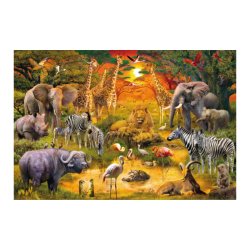 Puzzle de 150 piezas armado con leones, elefantes, jirafas, etc.  Tiere in Afrika Marca Schmidt un rompecabezas desde los 7 años